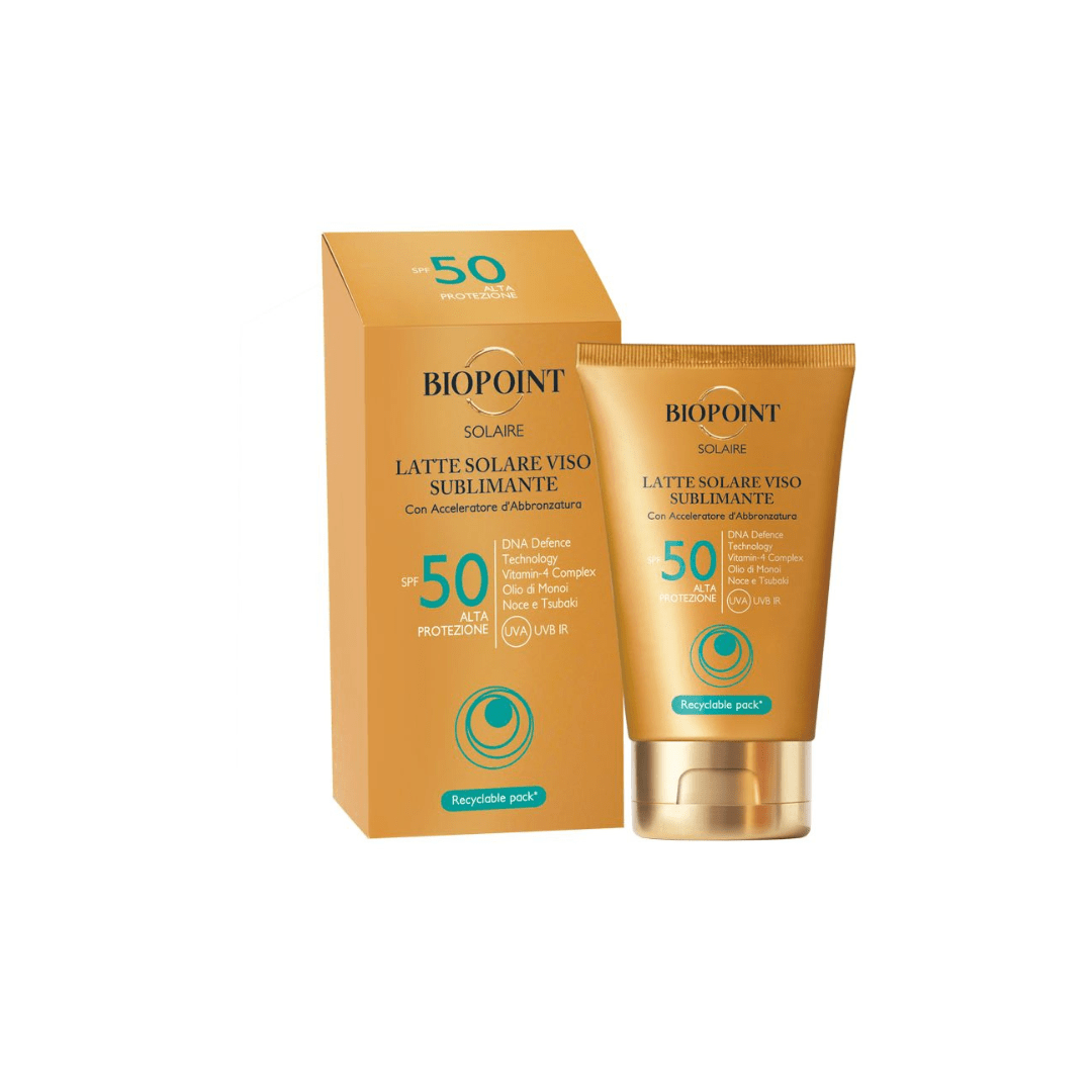 Latte solare viso sublimante SPF 50 50ml - BIOPOINT - La Cosmesi