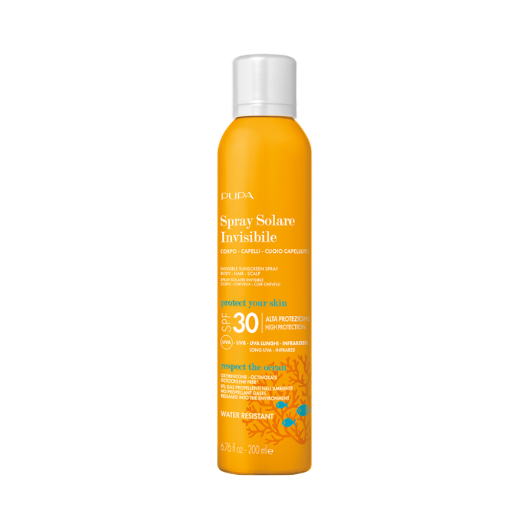 Spray Solare Invisibile Alta protezione CORPO - CAPELLI - CUOIO CAPELLUTO 30 SPF 200ml - PUPA - La Cosmesi