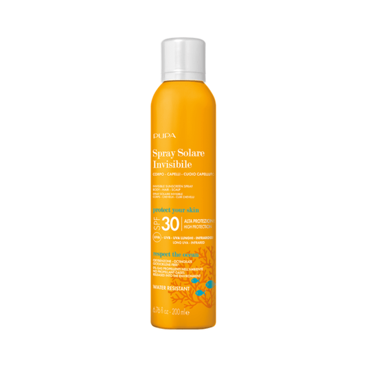 Spray Solare Invisibile Alta protezione CORPO - CAPELLI - CUOIO CAPELLUTO 30 SPF 200ml - PUPA - La Cosmesi