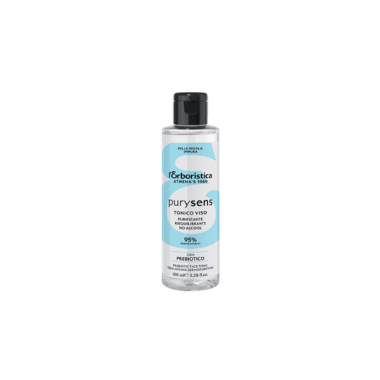 Flacone da 200ml di tonico viso. Il tonico è specificamente formulato senza alcol, ideale per purificare la pelle del viso in modo delicato, lasciandola rinfrescata e libera da impurità, perfetto per pelli miste o grasse.